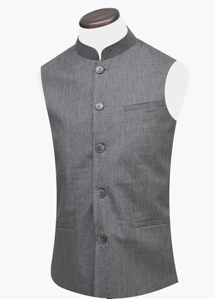 Brumano Outer Cotton  Waistcoat for Men -  Brown Linen Waistcoat BRM-1372