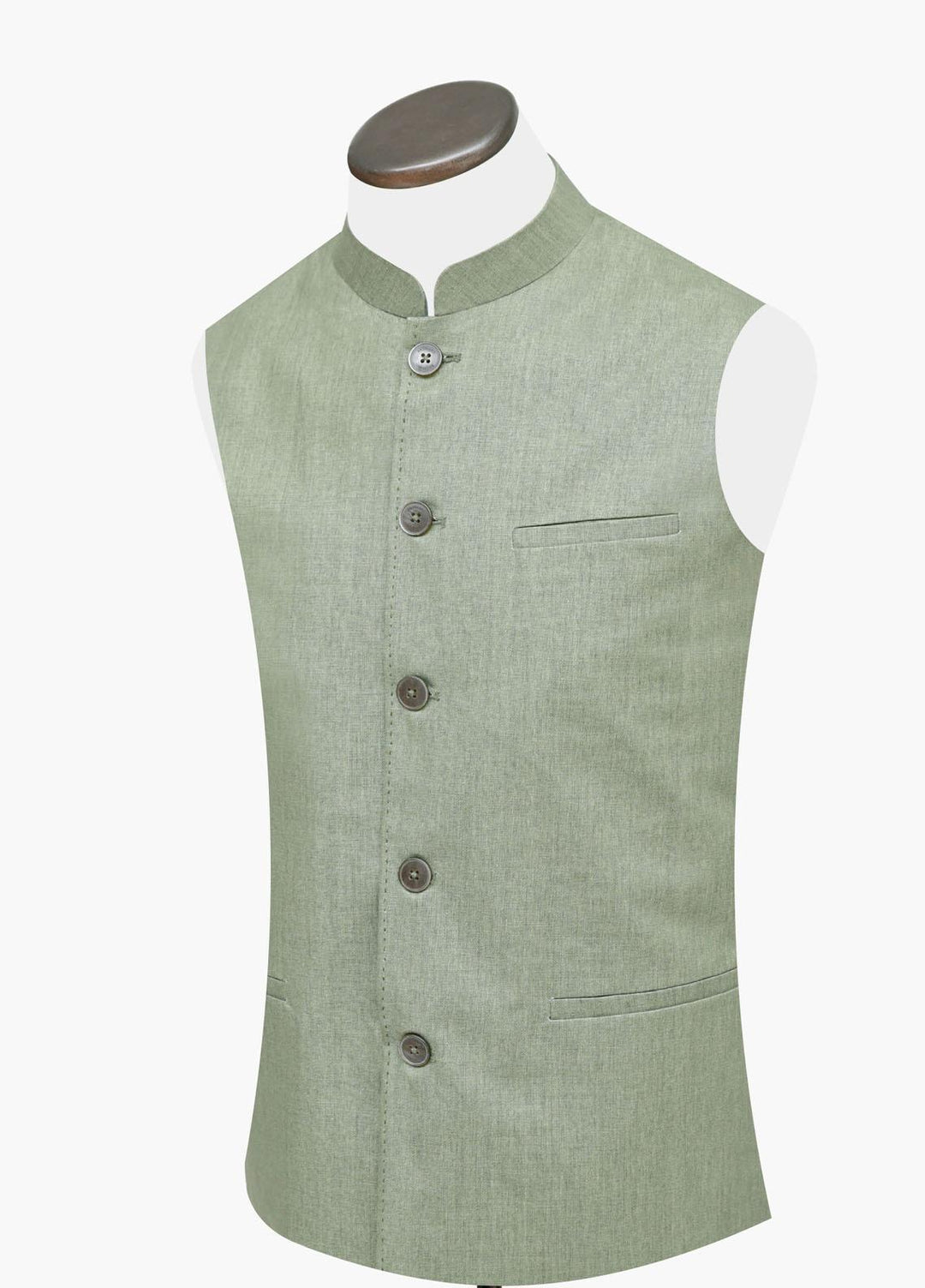 Brumano Outer Cotton  Waistcoat for Men -  Olive Green Linen Waistcoat BRM-1583