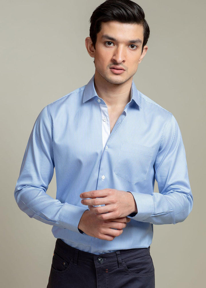 Brumano Cotton Casual Shirts for Men -  BM21SH Blue Striped