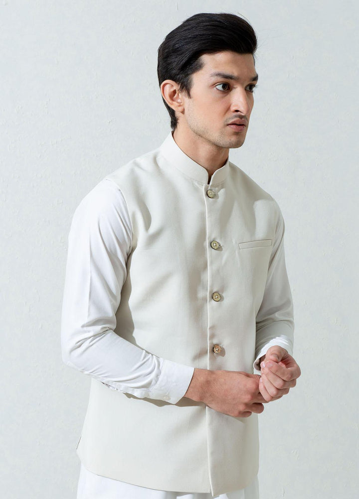 Brumano Cotton Casual Waistcoat for Men -  BM21SH Cream Formal Twill