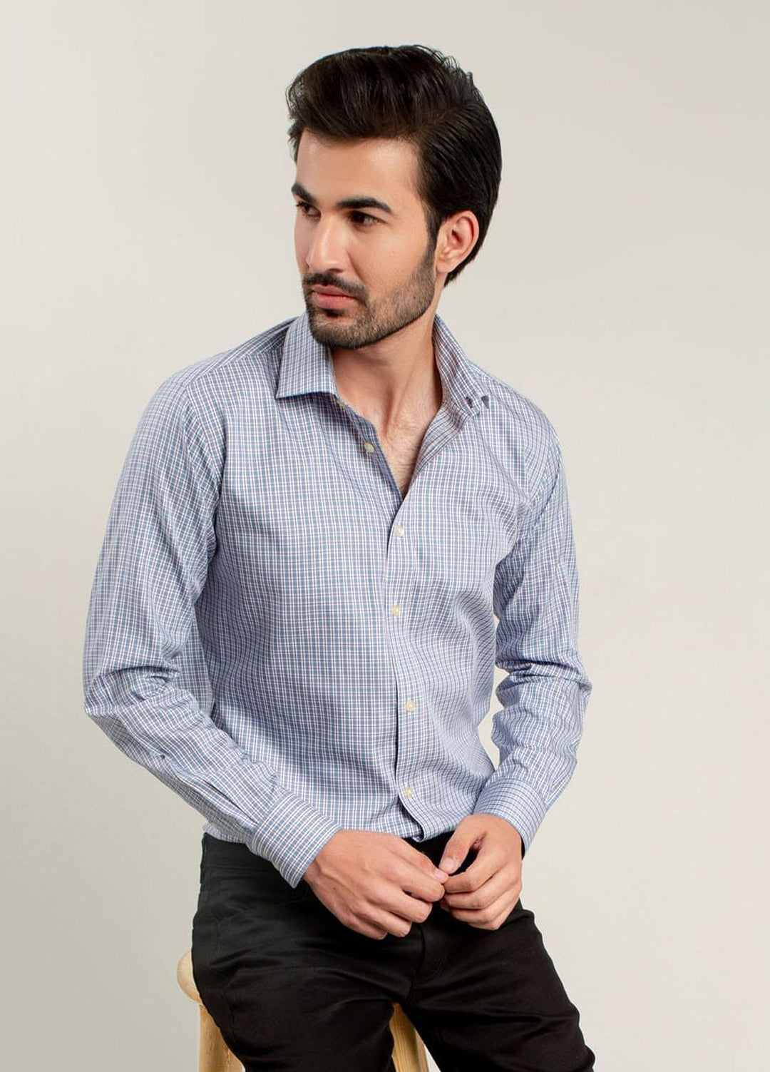 Brumano Cotton Casual Men Shirts -  BM21SH Navy Blue Jacquard Polo