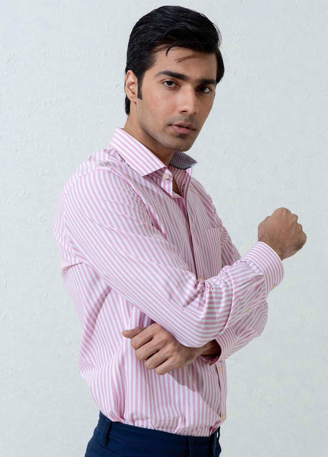 Brumano Cotton Full Sleeves Casual Shirts for Men -  BM21SH Pink Bengal
