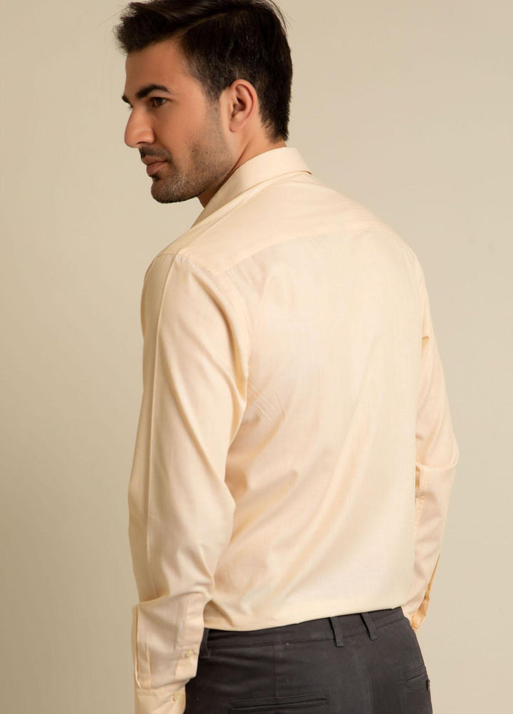 Brumano Cotton  Shirts for Men -  Yellow Super Fine Button Down Shirt BRM-1400