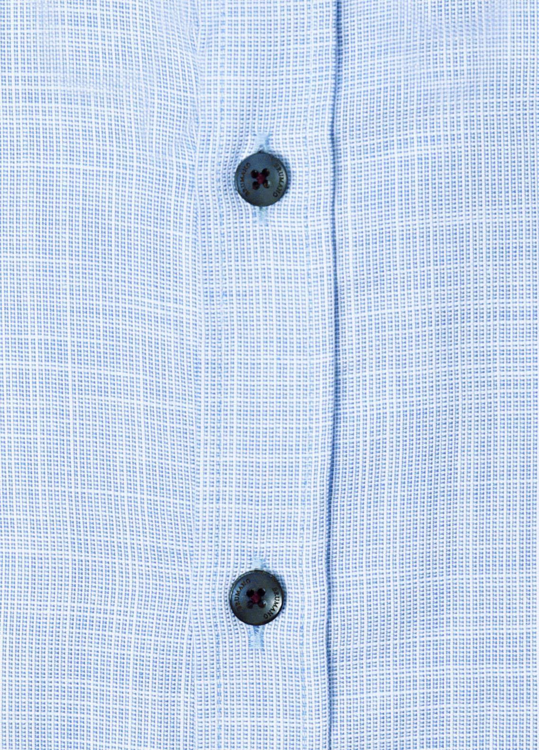 Brumano Cotton  Shirts for Men -  Blue Slub Structured Shirt With Beige Elbow Patch BRM-1388