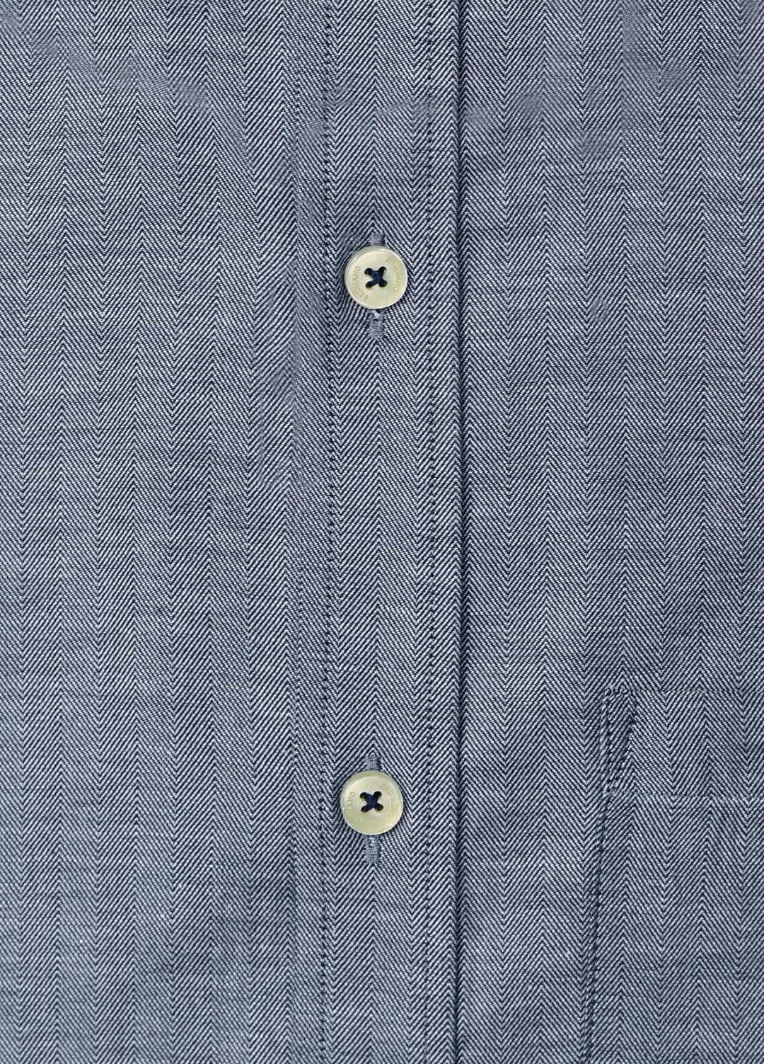 Brumano Cotton  Shirts for Men -  Blue Herringbone Pattern Formal Shirt BRM-1412