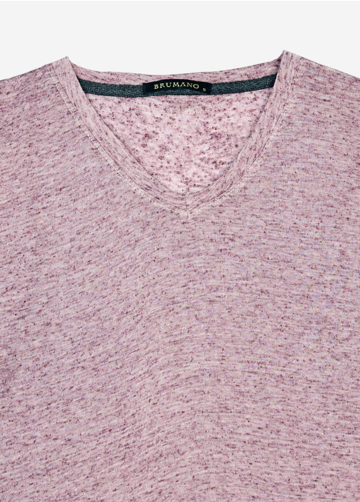 Brumano Polyester  T-Shirt for Men -  Maroon Light Weight V-Neck T-Shirt BRM-1596