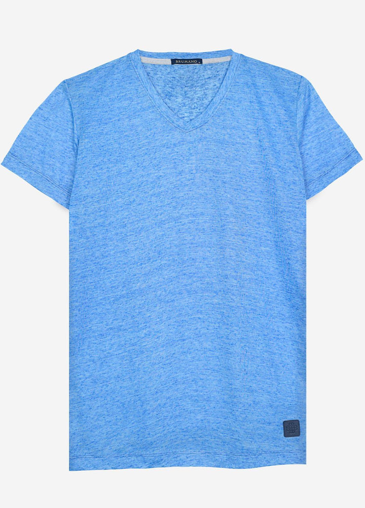 Brumano Polyester  T-Shirt for Men -  Royal Blue Light Weight V-Neck T-Shirt BRM-1599
