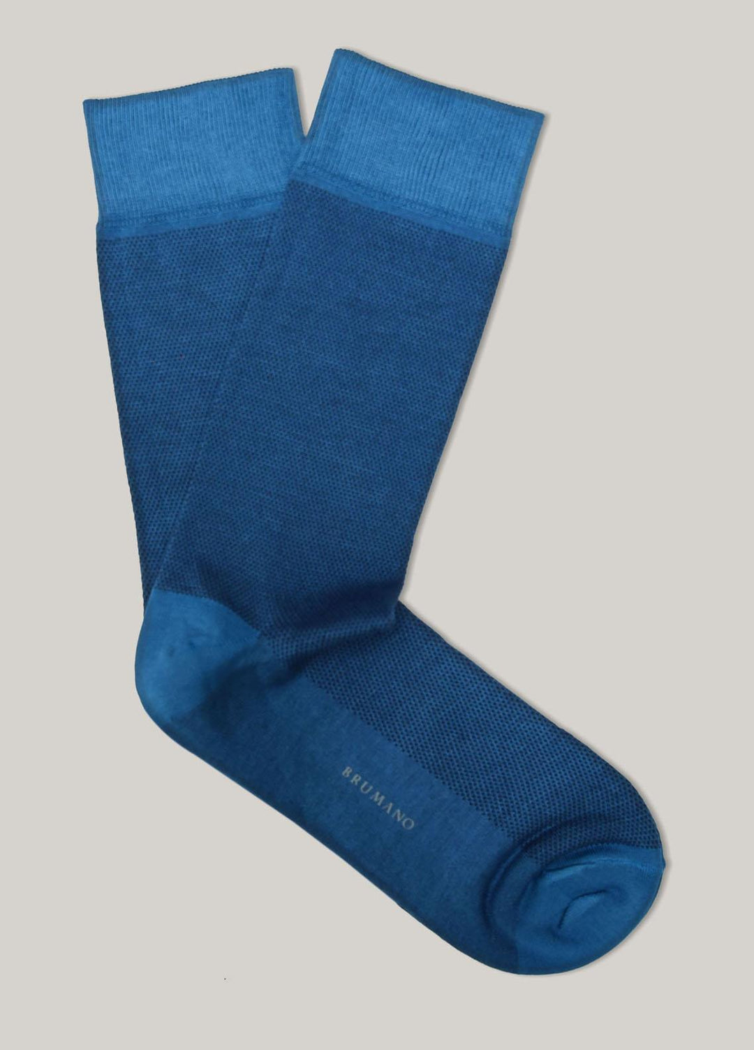 Brumano Cotton Socks Blue Dobby Mercerized