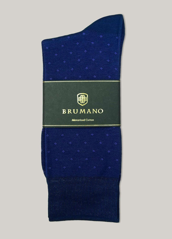 Brumano Cotton Socks Blue Cut Flower Mercerized