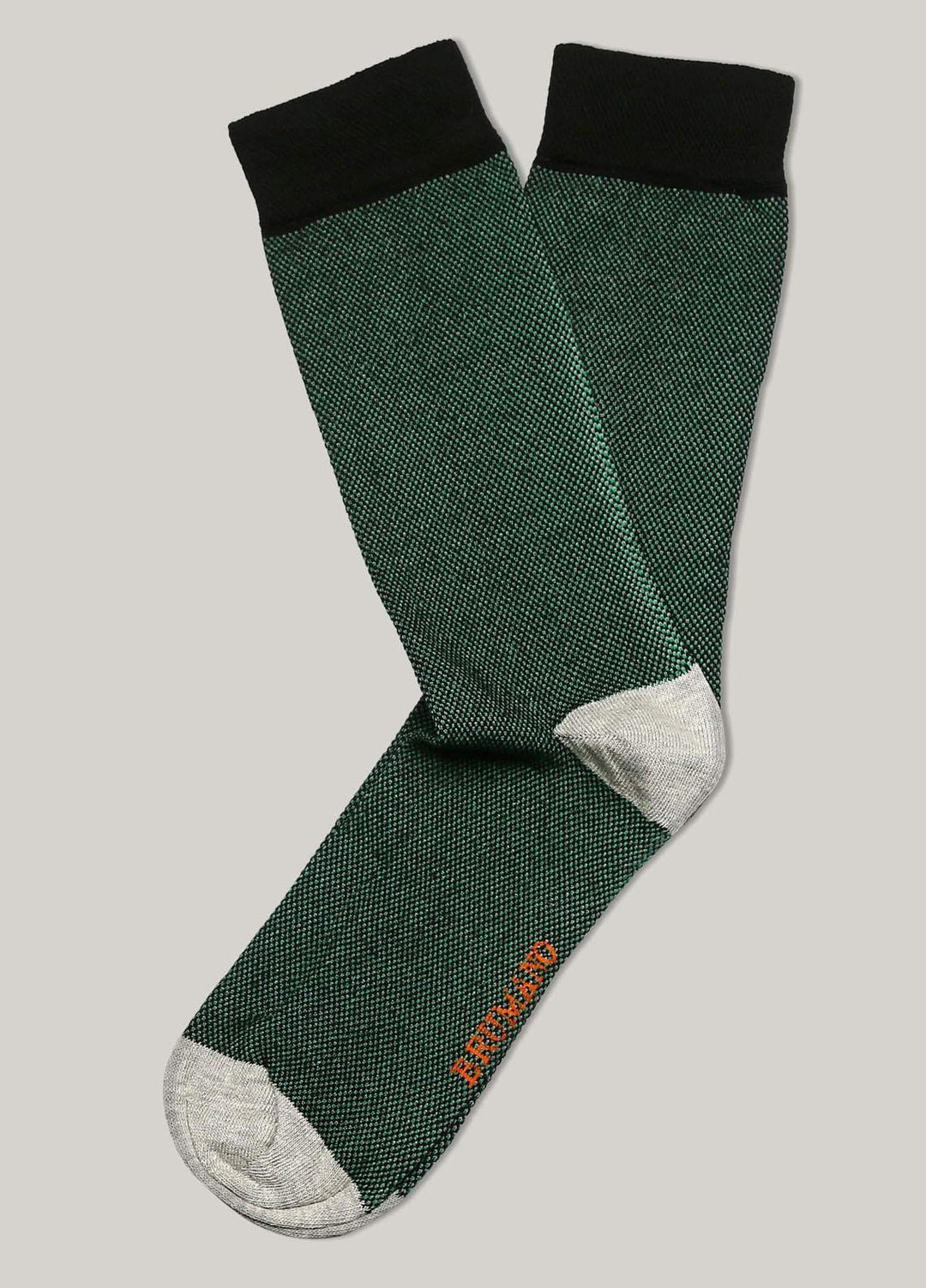 Brumano Cotton Socks Green & Black Dobby Cotton