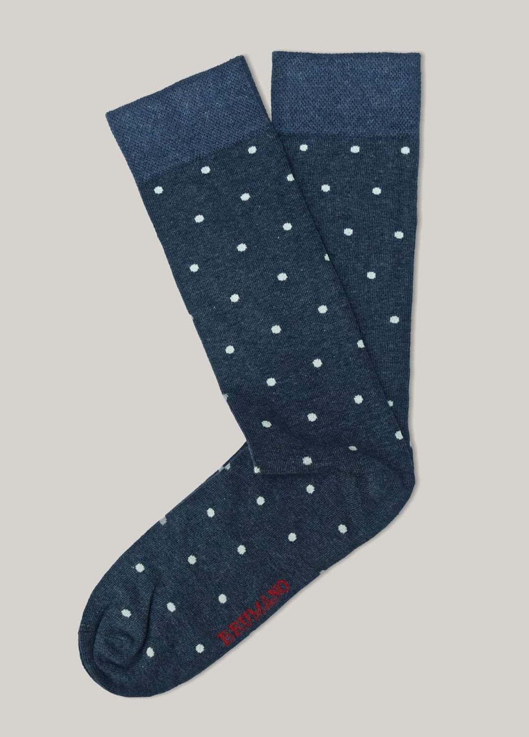 Brumano Cotton Socks Blue Melange Polka Dot Cotton