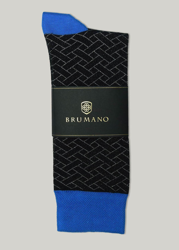 Brumano Cotton Socks Black & Royal Blue Cotton