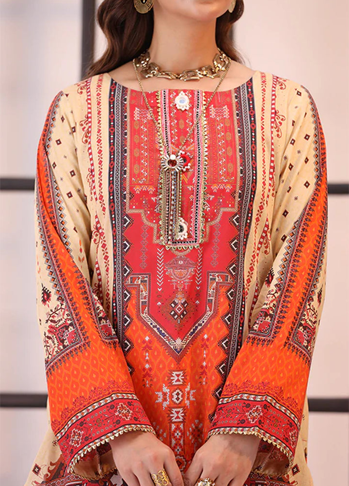 La Elise Women Unstitched Embroidered Lawn 3 Piece Suit 0001206 Nubia - Casual Collection