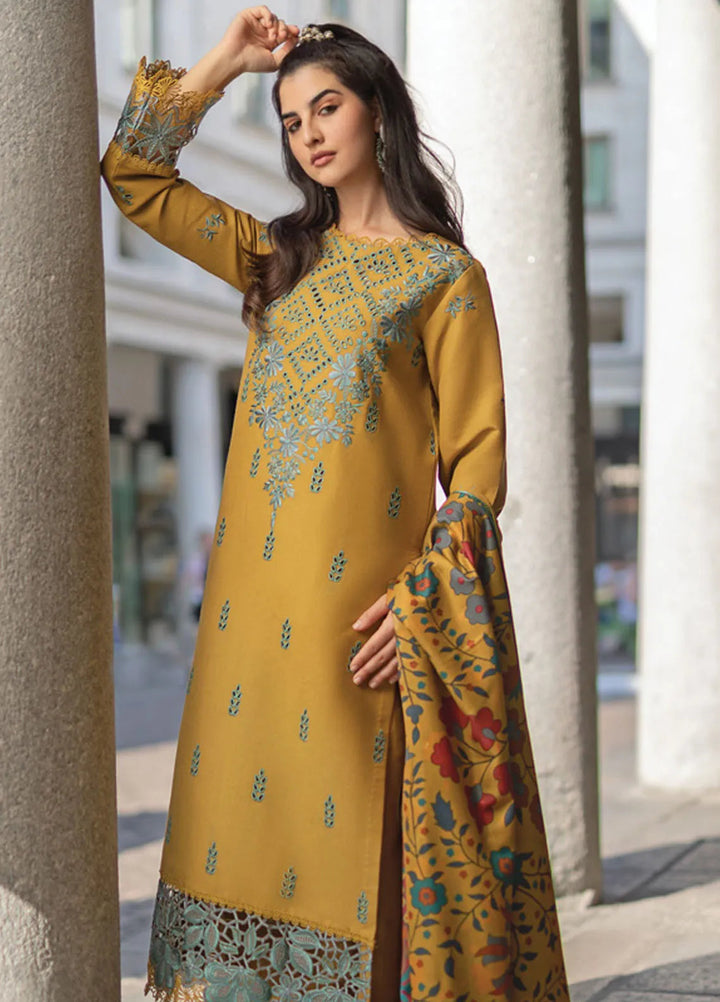 Carnation By Rang Rasiya Embroidered Karandi Suit Unstitched 3 Piece RR24CE D-02 Evelyn - Winter Collection