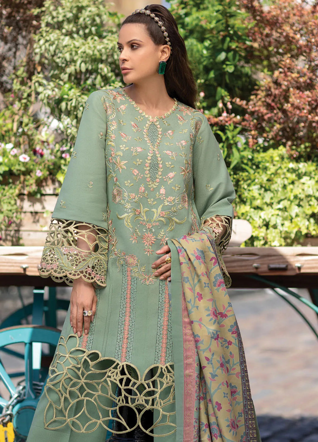 Carnation By Rang Rasiya Embroidered Karandi Suit Unstitched 3 Piece RR24CE D-06 Lisa - Winter Collection