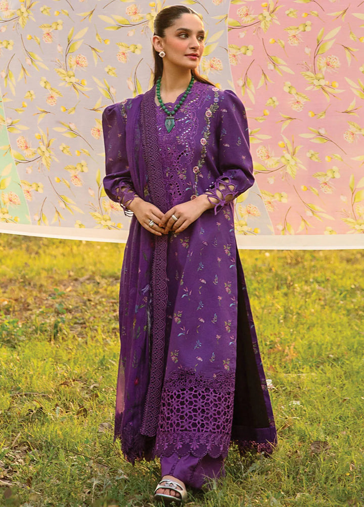 Carnation By Rang Rasiya Embroidered Lawn Suit Unstitched 3 Piece RR24CF D-01 Nora - Summer Collection