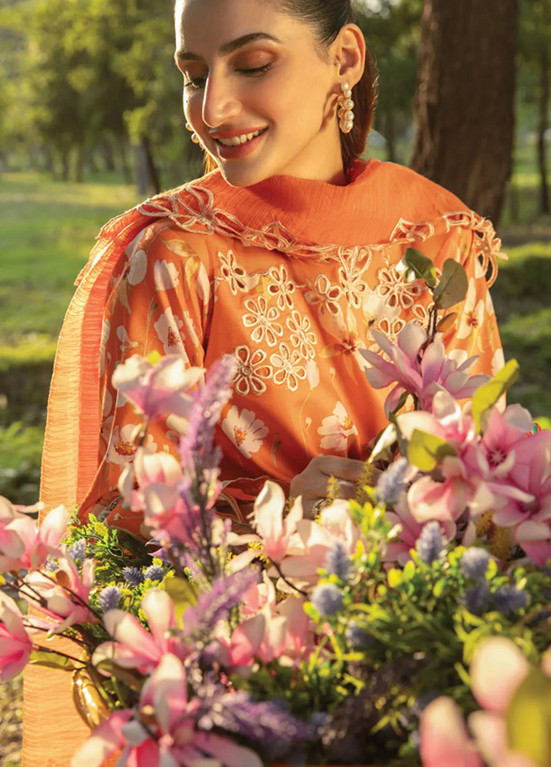 Carnation By Rang Rasiya Embroidered Lawn Suit Unstitched 3 Piece RR24CF D-06 Coco - Summer Collection