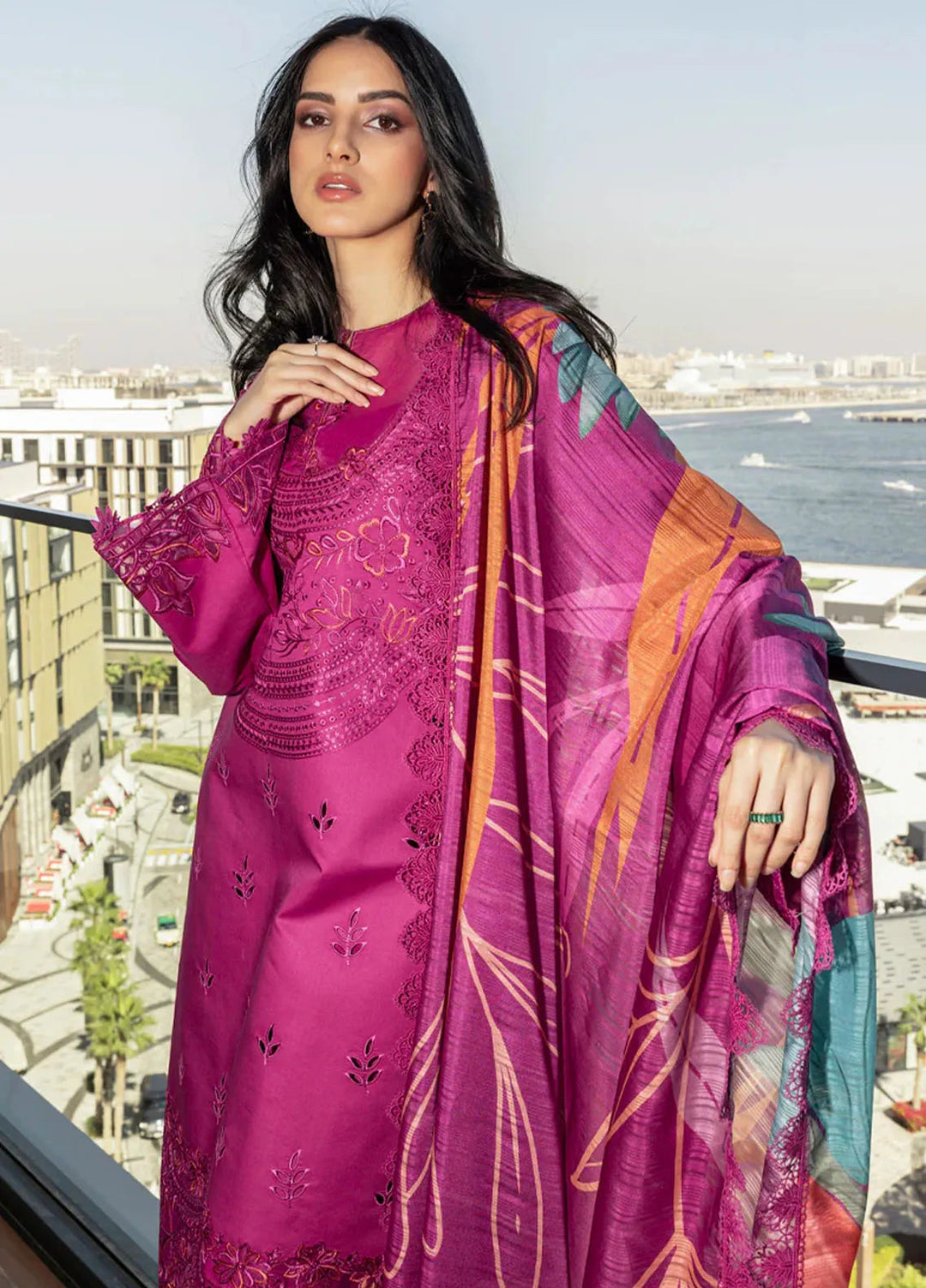 Carnation by Rang Rasiya Embroidered Lawn Suits Unstitched 3 Piece RR25CS D-10 Mahra - Summer Collection