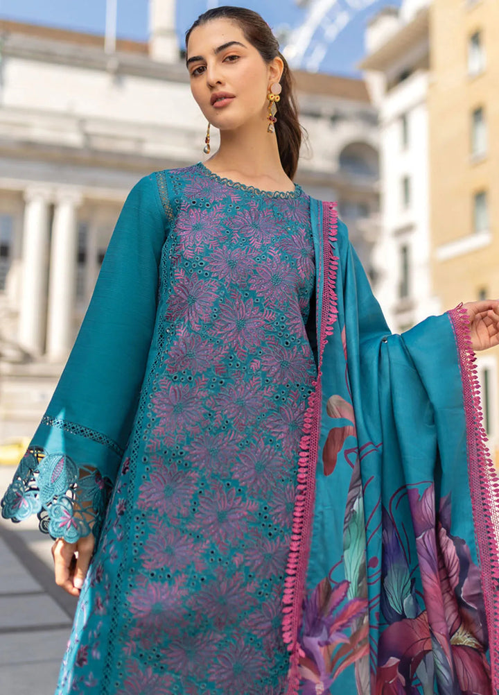 Carnation By Rang Rasiya Embroidered Organza Suit Unstitched 3 Piece RR24CE D-01 Ella - Winter Collection