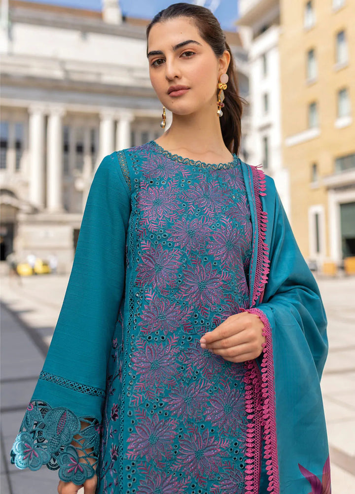 Carnation By Rang Rasiya Embroidered Organza Suit Unstitched 3 Piece RR24CE D-01 Ella - Winter Collection