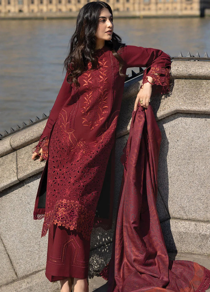 Carnation By Rang Rasiya Embroidered Slub Suit Unstitched 3 Piece RR24CE D-08 Audrey - Winter Collection