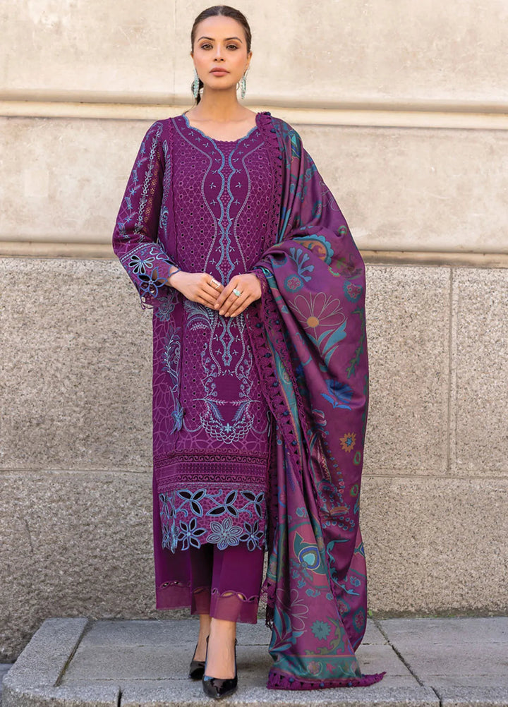 Carnation By Rang Rasiya Embroidered Slub Suit Unstitched 3 Piece RR24CE D-13 Freya - Winter Collection