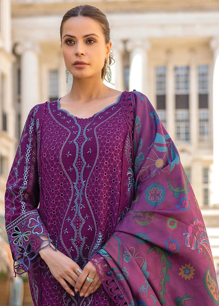 Carnation By Rang Rasiya Embroidered Slub Suit Unstitched 3 Piece RR24CE D-13 Freya - Winter Collection