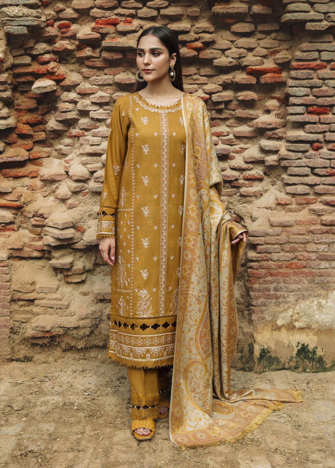 Carvaan By Humdum Embroidered Woolen Suits Unstitched 3 Piece HD23WS 03 ...