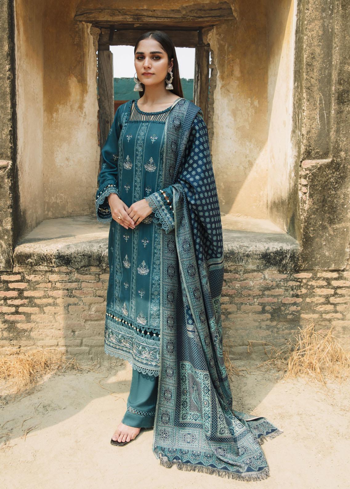 Humdum Winter Carvaan By Humdum Embroidered Woolen Suits Unstitched 3 Piece HD23WS 05 ...
