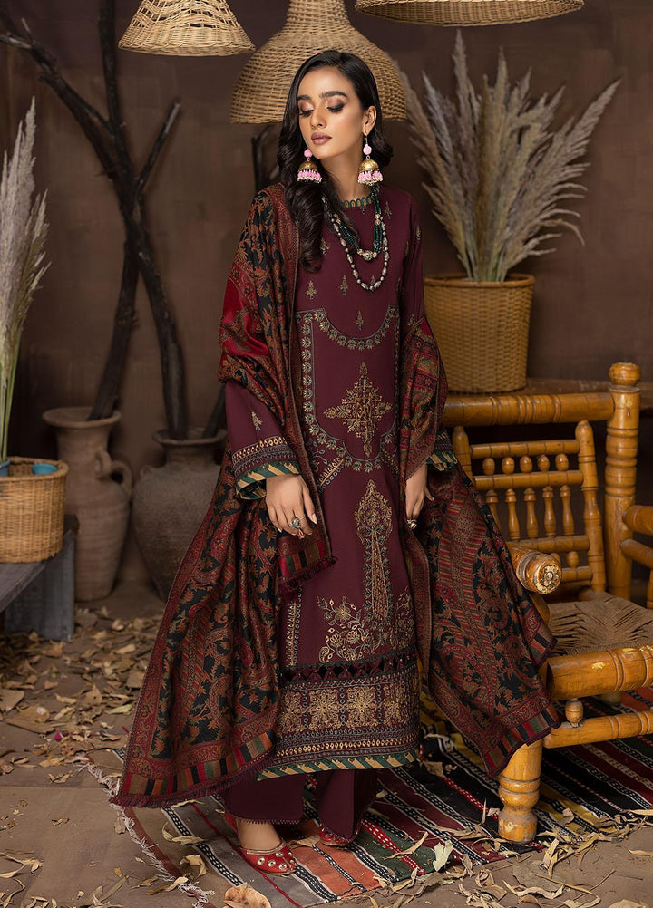 Carvaan By Humdum Embroidered Woolen Suits Unstitched 3 Piece HD22C 01 - Winter Collection