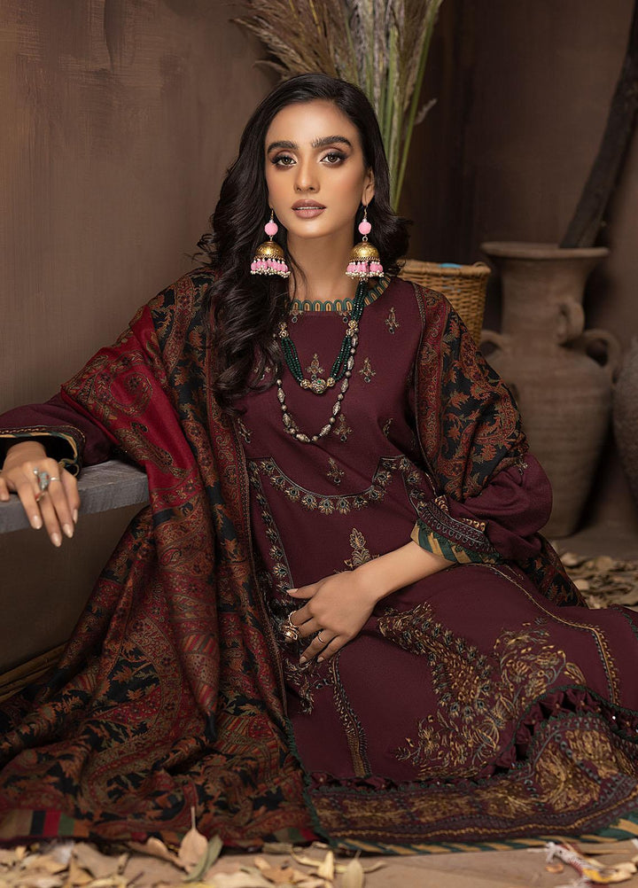 Carvaan By Humdum Embroidered Woolen Suits Unstitched 3 Piece HD22C 01 - Winter Collection