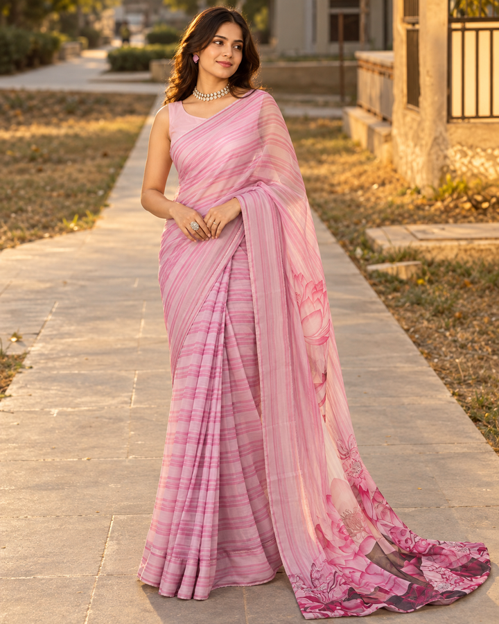 Imran Aftab RTW Printed Chiffon Saree IASC 12 - Festive Collection