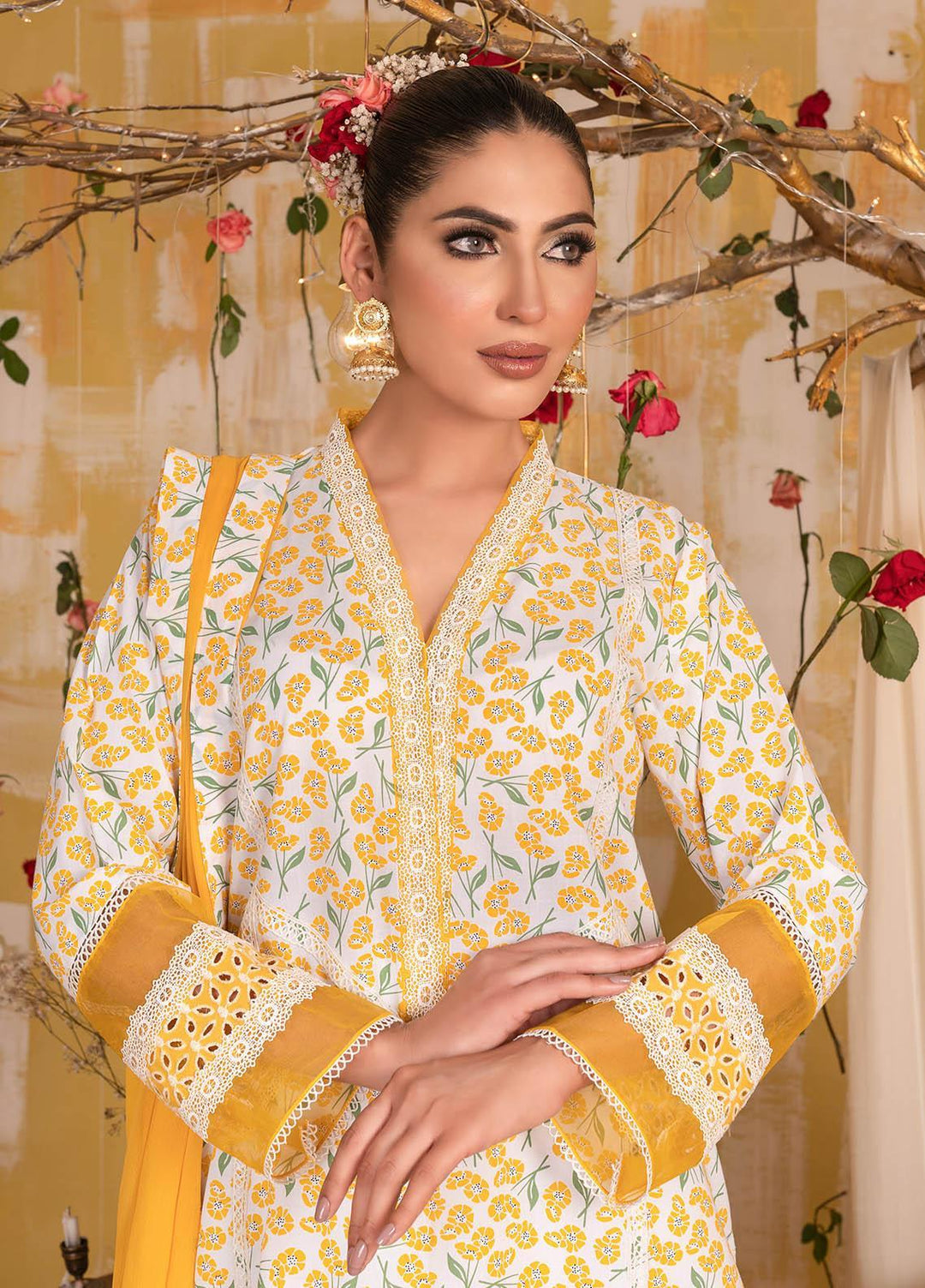 Celebration By House of Vasli Embroidered Lawn Suits Unstitched 3 Piece HOV23C LA23007 DAISY - Summer Collection