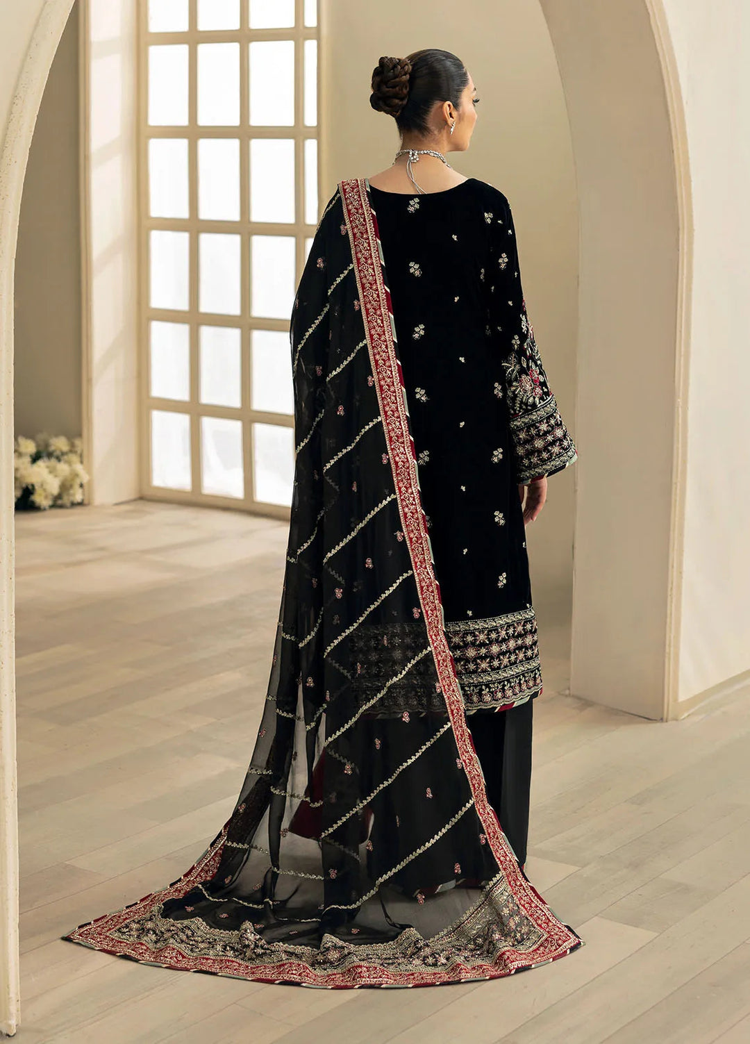 Celeste by Gulaal Embroidered Velvet Suit Unstitched 3 Piece GL-UV-24-06 Raven - Formal Collection