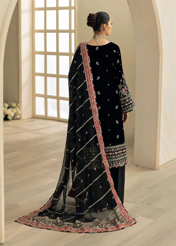 Celeste by Gulaal Embroidered Velvet Suit Unstitched 3 Piece GL-UV-24-06 Raven - Formal Collection