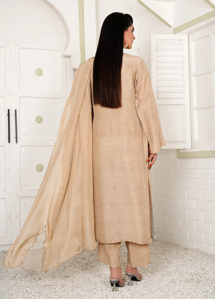 Celeste by Hadia Batool Pret Embroidered Raw Silk 3 Piece Suit Coco
