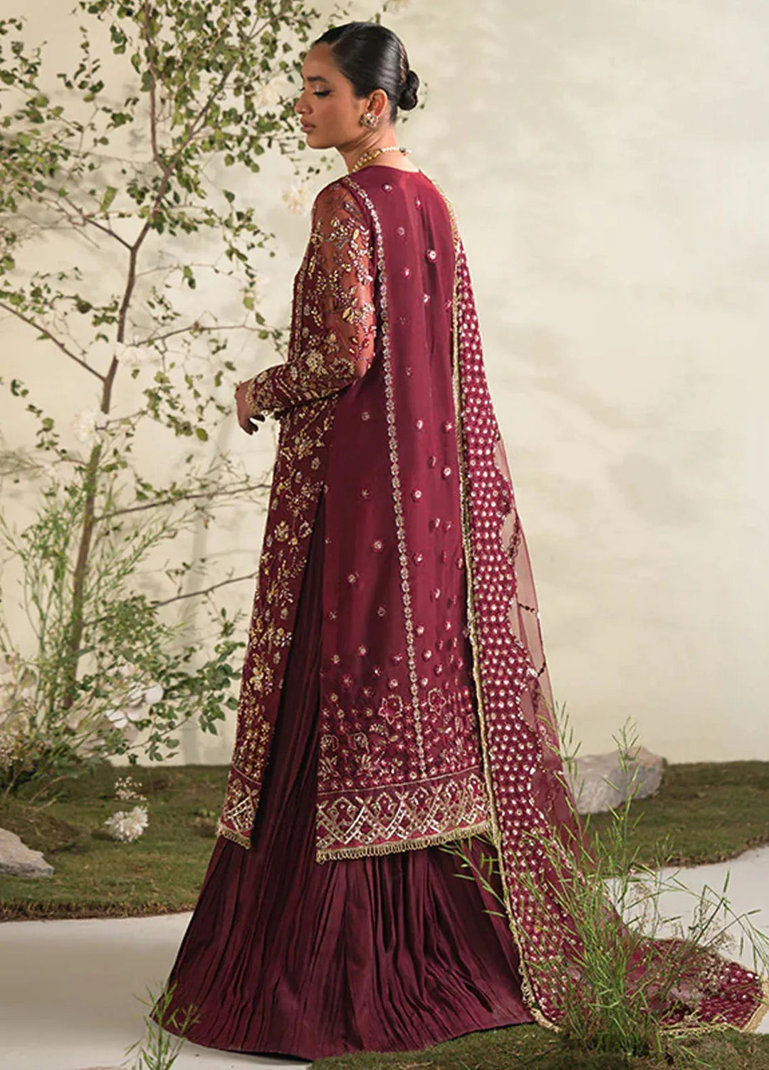 Celeste by Saffron Embroidered Net Suits Unstitched 3 Piece SFR24C Rosette - Festive Collection