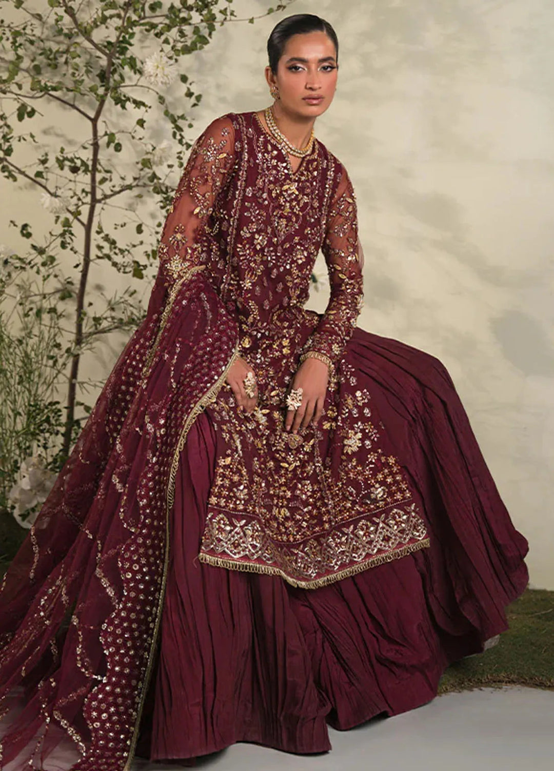 Celeste by Saffron Embroidered Net Suits Unstitched 3 Piece SFR24C Rosette - Festive Collection