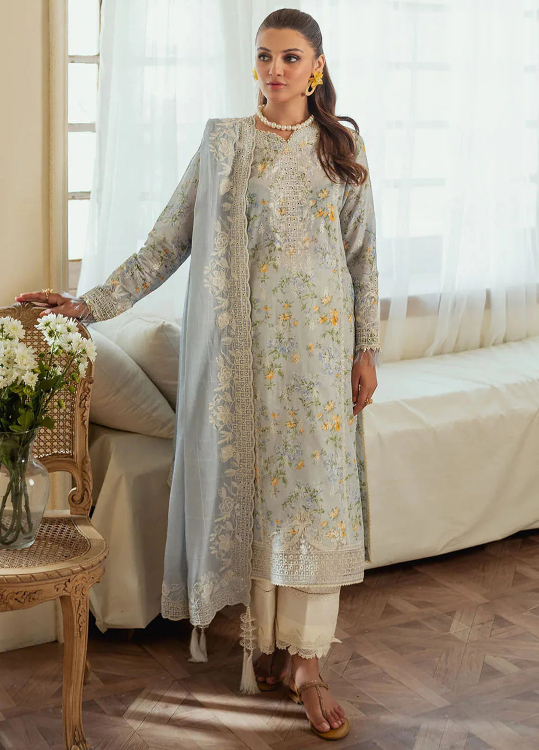 Celine By Faiza Faisal Embroidered Lawn Suit Unstitched 3 Piece FFX24E Farya - Summer Collection