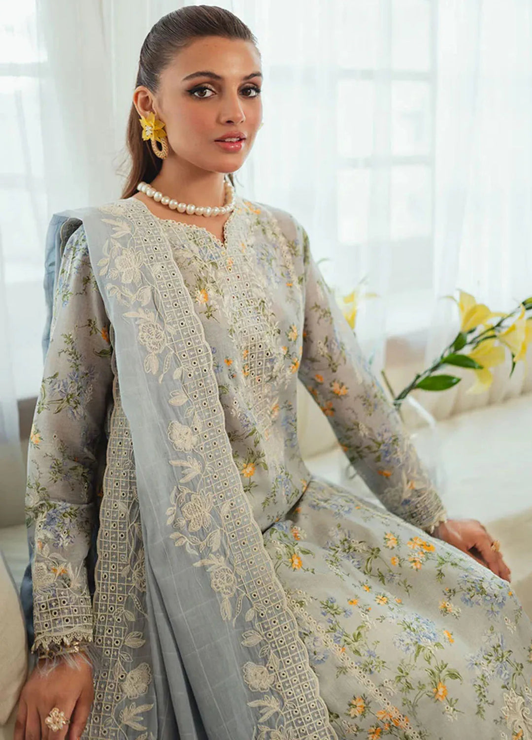 Celine By Faiza Faisal Embroidered Lawn Suit Unstitched 3 Piece FFX24E Farya - Summer Collection