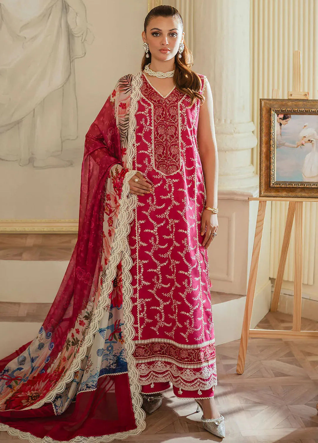 Celine By Faiza Faisal Embroidered Lawn Suit Unstitched 3 Piece FFX24E Mawra - Summer Collection