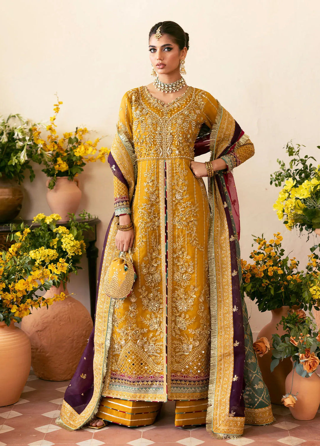 Chaandni by Gulaal Embroidered Organza Suits Unstitched 4 Piece GL24CH D-08 Nayaara - Wedding Collection