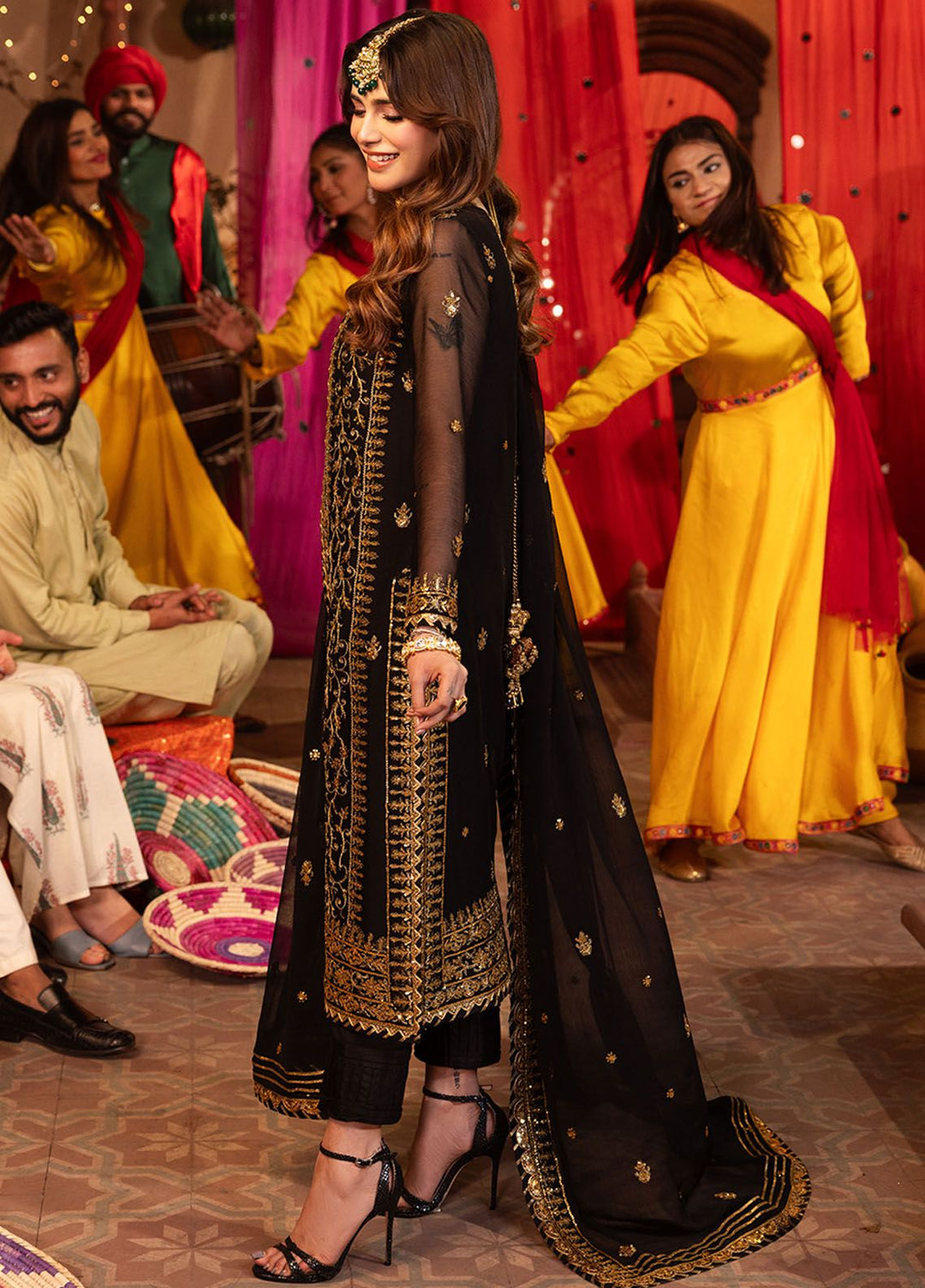 Chamak Damak by Asim Jofa Embroidered Chiffon Suits Unstitched 3 Piece AJ24CD AJCD-19 - Festive Collection