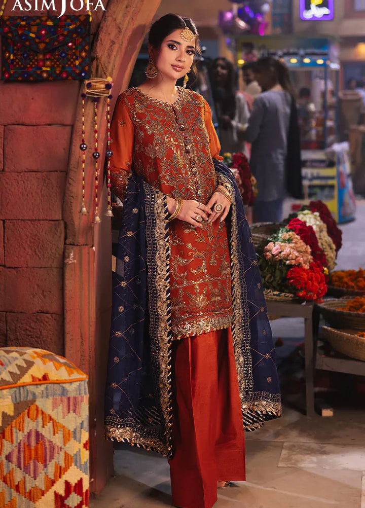Chamkeeli By Asim Jofa Embroidered Chiffon Suit Unstitched 3 Piece AJ24CF AJKK-10 - Festive Collection