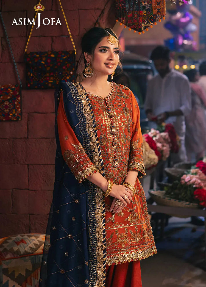 Chamkeeli By Asim Jofa Embroidered Chiffon Suit Unstitched 3 Piece AJ24CF AJKK-10 - Festive Collection