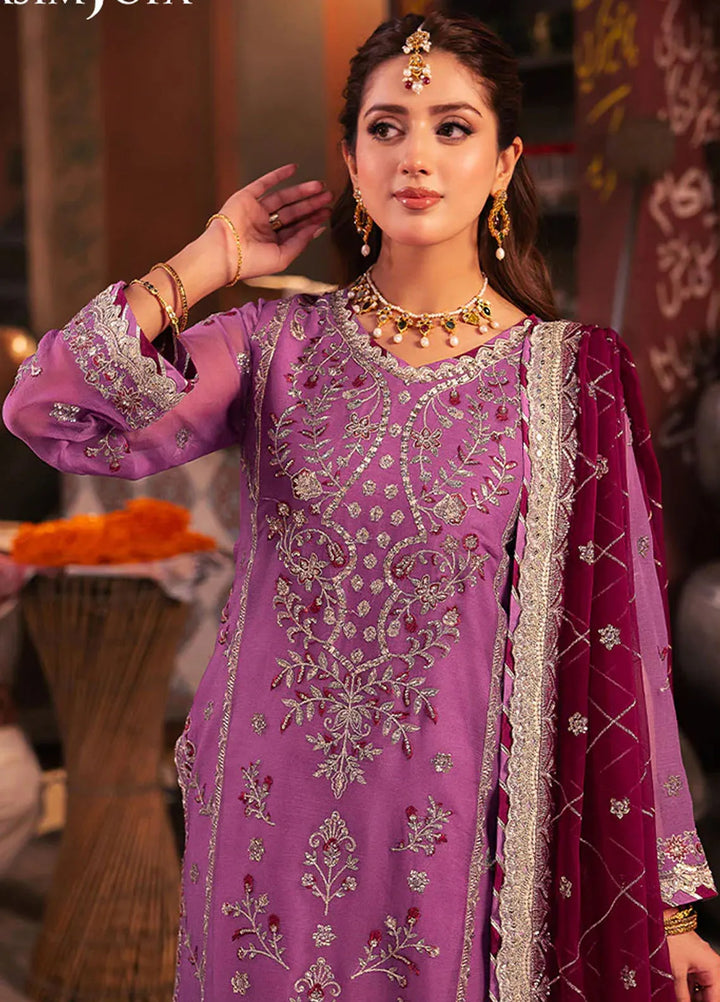 Chamkeeli By Asim Jofa Embroidered Chiffon Suit Unstitched 3 Piece AJ24CF AJKK-28 - Festive Collection