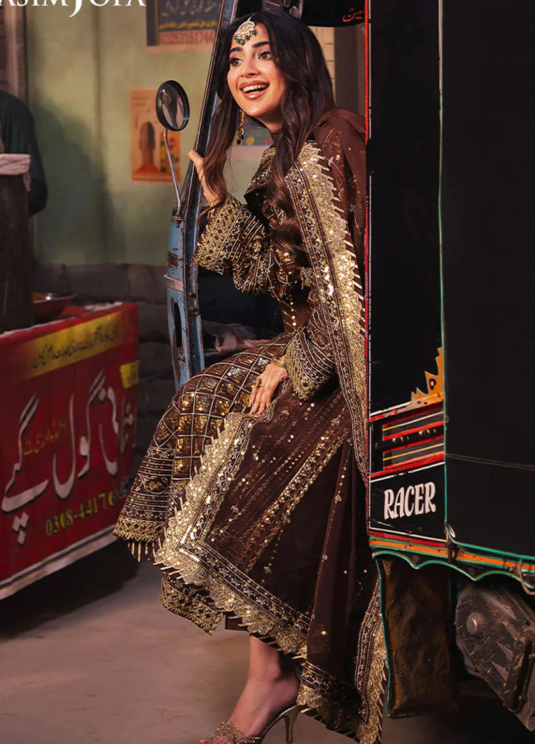 Chamkeeli By Asim Jofa Embroidered Chiffon Suit Unstitched 3 Piece AJ24CF AJKK-30 - Festive Collection
