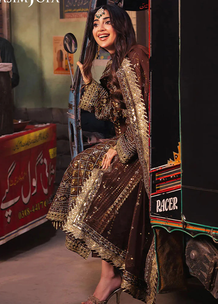 Chamkeeli By Asim Jofa Embroidered Chiffon Suit Unstitched 3 Piece AJ24CF AJKK-30 - Festive Collection