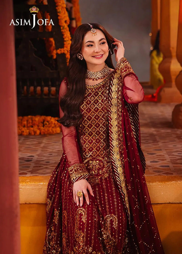 Chamkeeli By Asim Jofa Embroidered Net Suit Unstitched 3 Piece AJ24CF AJKK-13 - Festive Collection