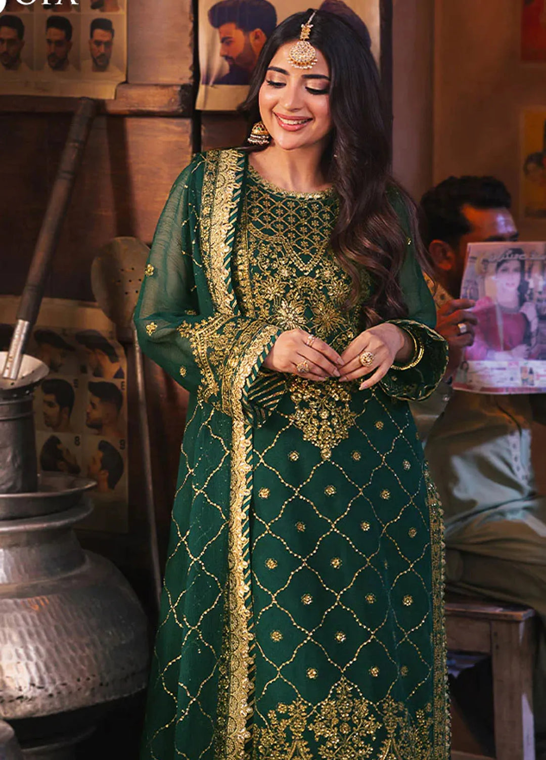 Chamkeeli By Asim Jofa Embroidered Silk Suit Unstitched 3 Piece AJ24CF AJKK-22 - Festive Collection